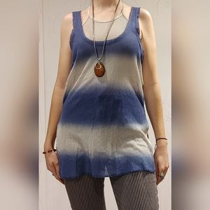 Free People Joni Striped Cotton Tank Top Out to Sea Size XS